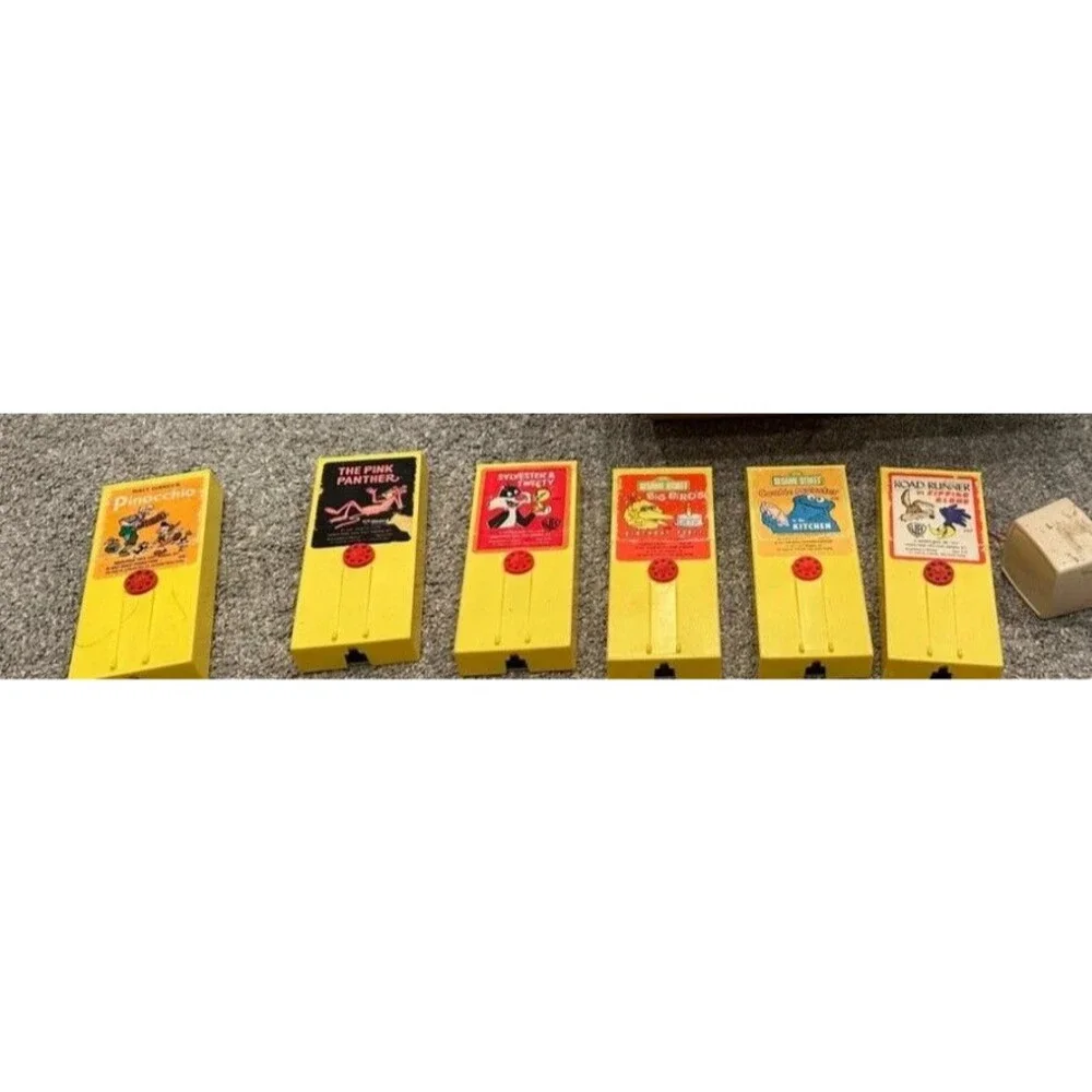 Vintage 1985 Fisher Price lot 6 Cartridges Disney Looney Tunes Sesame Street